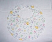 Baby Bibs, four soft layers, reversible, yellow duckies & bubbles