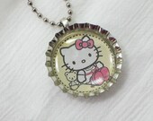 Bottlecap Necklace - Hello Kitty