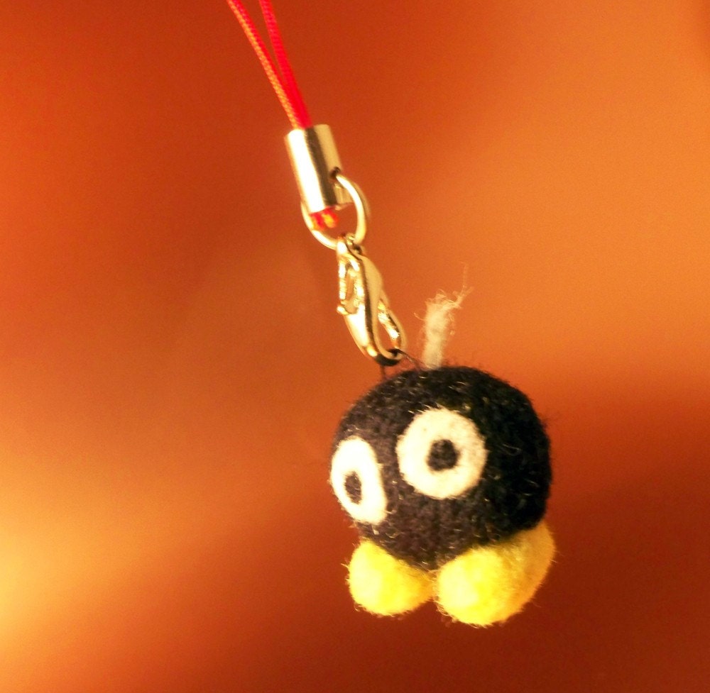 Bob-omb Style Phone Charm - Needle Felted