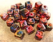 10 Greek Ceramic Beads MELITZANIA SQUARE 7x7mm Beads