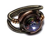 Steampunk Jewelry - RING - Meridian Blue Swarovski Crystal