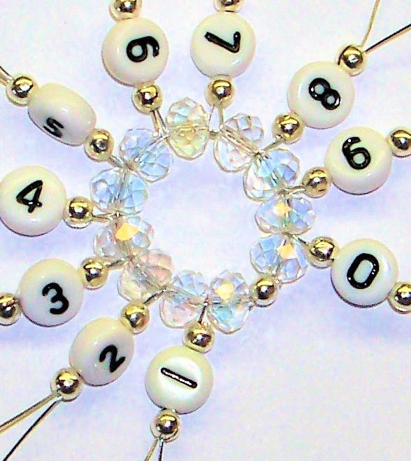 SUPER SALE Clear Sparkle Circular SnagFree Row Counter for Knitting Medium Silver Loop
