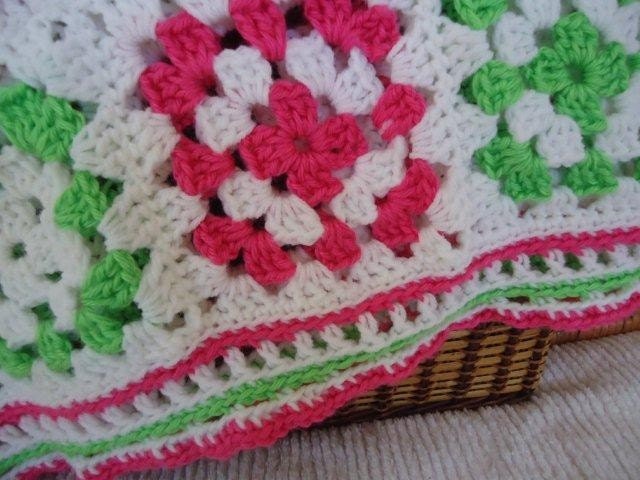 Hot Pink and Lime Green Soft Cuddly Blanket for Girls