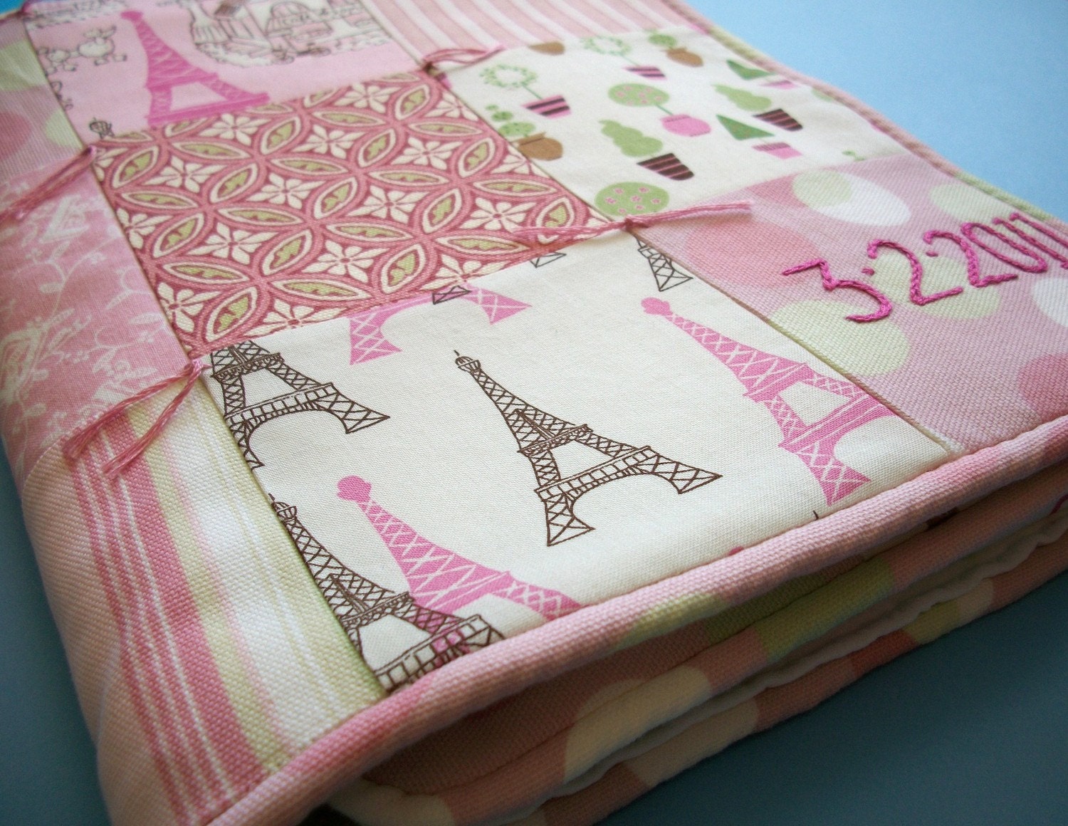 Baby Girl Blanket Hand Embroidered Custom Heirloom Quilt by Dolce Dreams