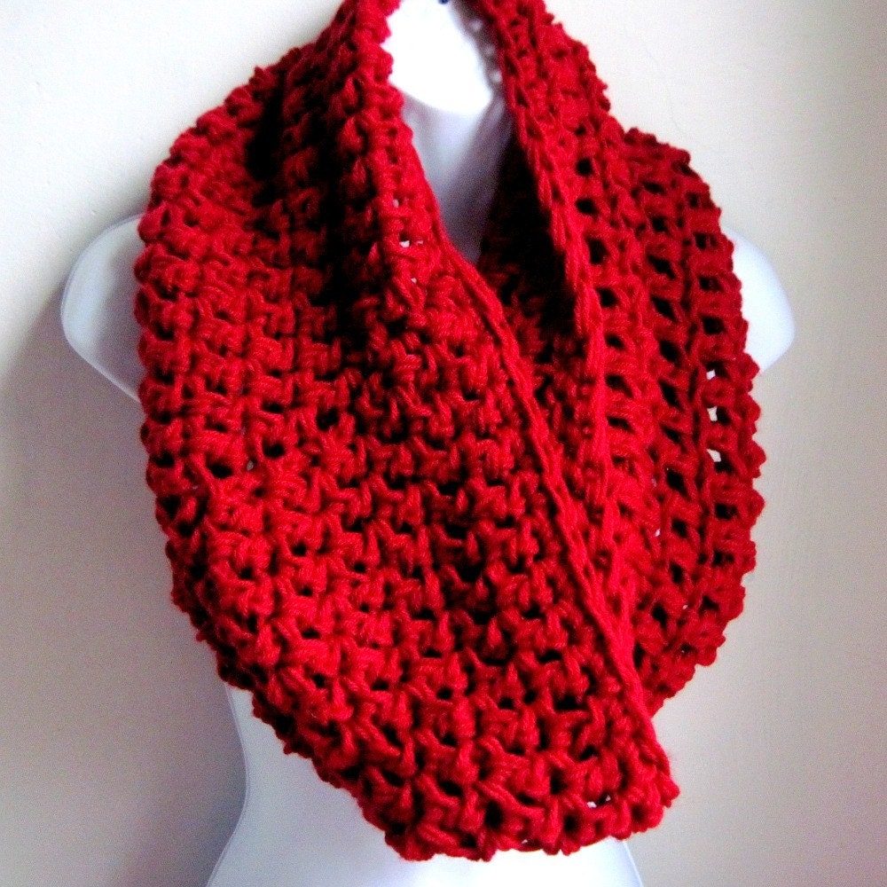 Cowl Bordeaux  Red Infinity Scarf-  Extra Large Chunky Scarf   "Buy one get one 50% off lowest price"