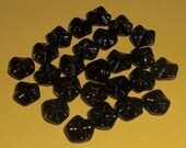 25 pcs. vintage glass jet wavy flower beads 8x3mm - f2053