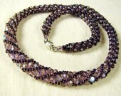 Graduated Russian Spiral Weave Necklace in Amethyst and Purple