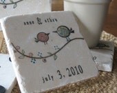 Tweet His and Her Birdie Wedding Favor Coasters, Set of 100