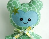 Blue and Green Spotty Super Hero Teddy
