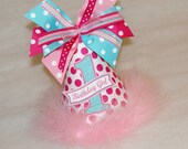 Hot Pink and Aqua Polka Dot Party Hat