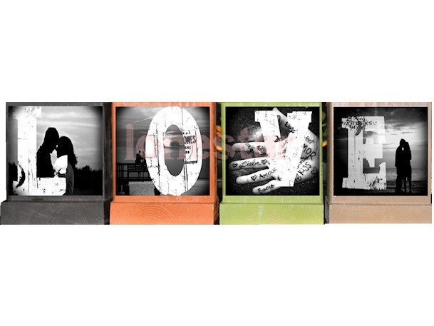 PERSONALIZED GIFTS-Set of 4 personalized  wooden photo blocks-Great gifts to give- Any Name,Saying,Letters,and Photos are Possible