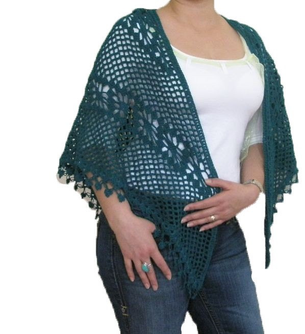 Shawl Spring Fashion Triangle Shawl Scarf Teal Green Stole NEW Gift For Her Chic Wrap Holiday Accesoires