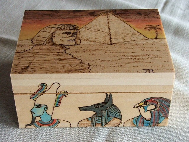 Ancient Egyptian Themed Woodburned box