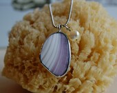 Purple North Carolina Shell Necklace with Pearl