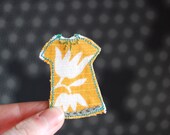 My Favourite Dress brooch -  yellow vintage fabric