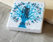 Butterfly Tree Wedding Favor Magnets, Save the Date, Aquamarine, Set of 25