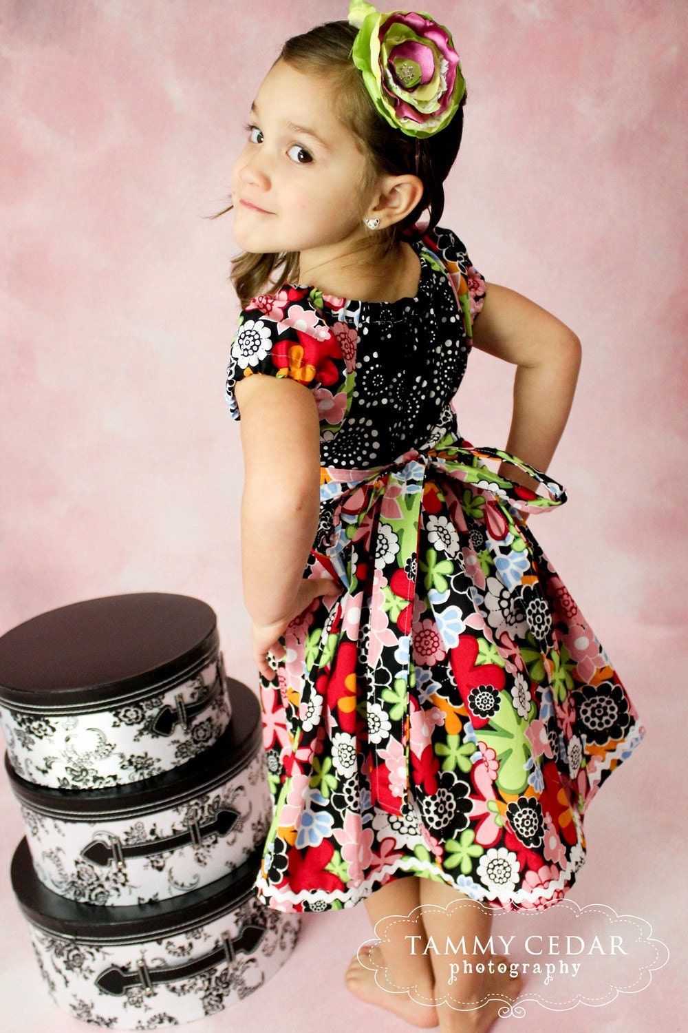 Peasant Dress - Floral Print -