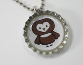 Bottlecap Necklace - Owl