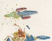 Alpha Mission - original NES illustration