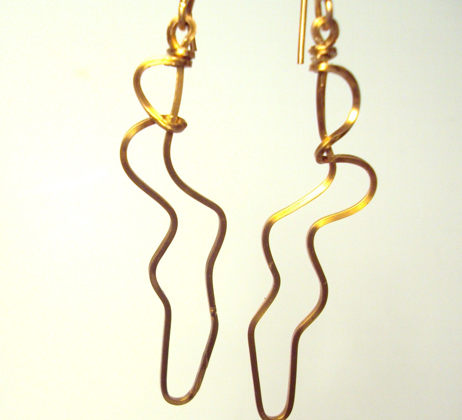 Wire Wrap Copper Earrings Artisan Handmade Go With the Flow