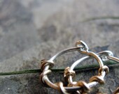 recycled sterling silver hoops with custom accents-- precious little vine-- handmade by thebeadedlily on etsy