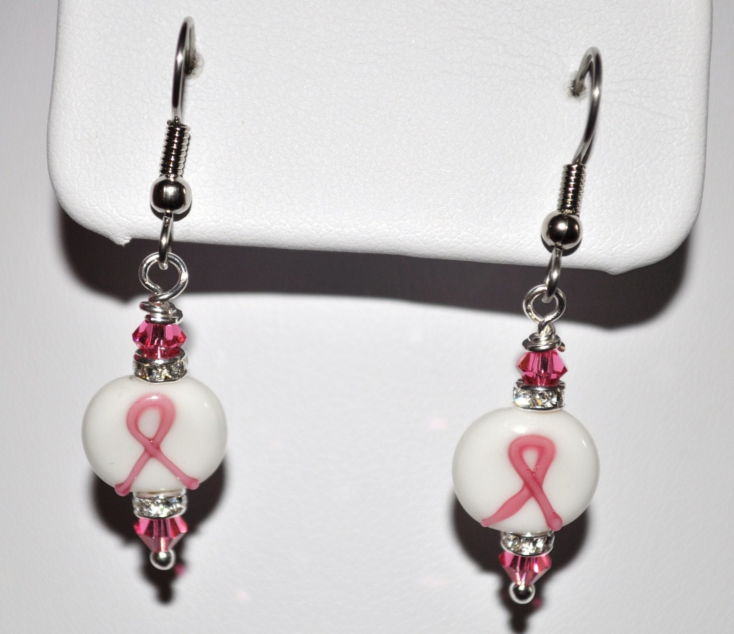 Breast Cancer Awareness "Pink Ribbon" Earrings (Small)