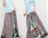 Nepalese sari maxi skirt (Q1106)