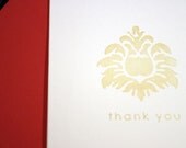 Thank You Notes with Small Flourish and Wild Cherry Envelopes - Set of 10 A2 Note Cards