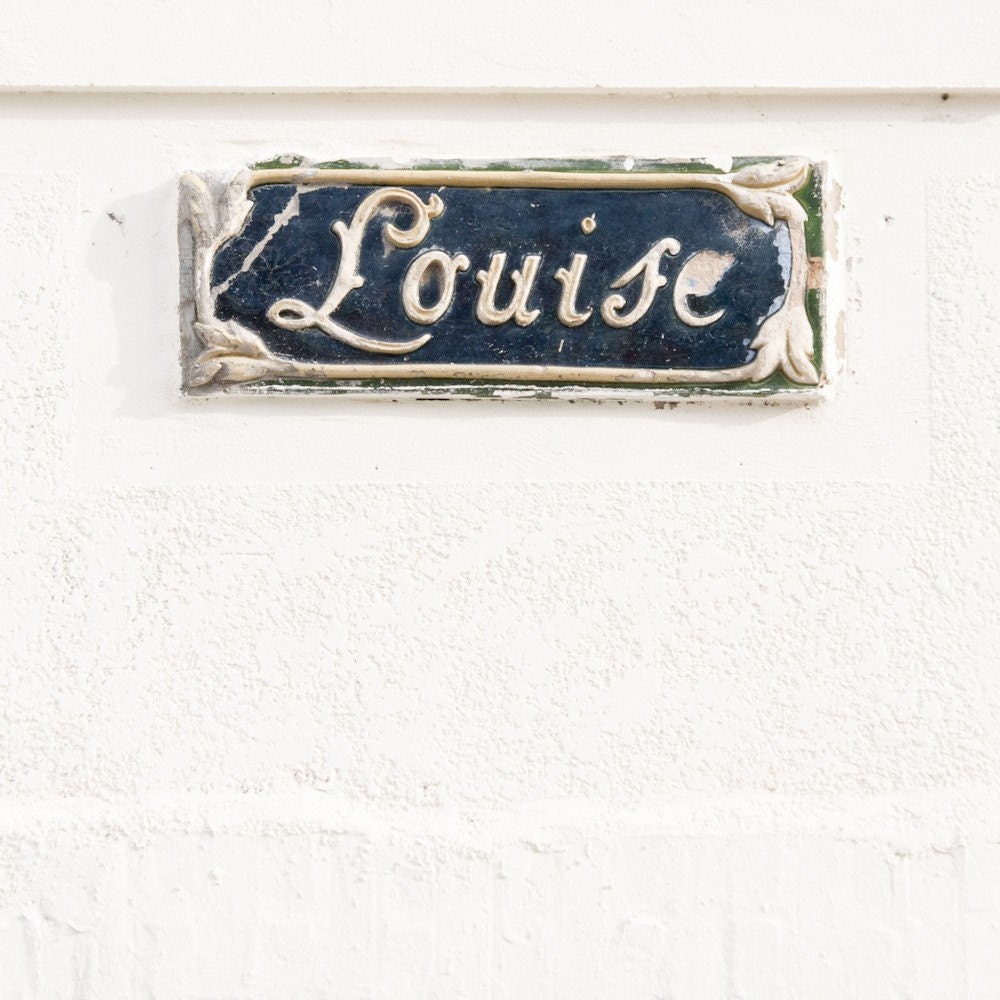Louise House Typography - France Photo - 8 x 8 - Fine Art Photography print - French retro home decor Wall art white navy Shabby Chic