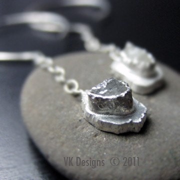Grey Rough Diamond Earrings
