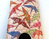 Leather iPhone (All) iTouch (All) case - Paper cranes