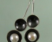 Beautiful Silver Earrings with Pearls