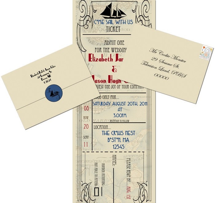 Sail Boat Ticket- DIY Print Seal and Send Invite