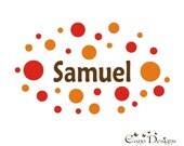 Personalized Name With Polka Dots, Custom Vinyl wall decals stickers, nursery, kids & teens room, removable decals stickers