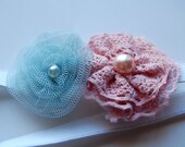 Blush and Blue Headband (12 - 18 months)