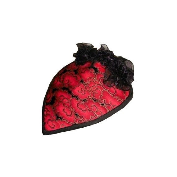 Handmade Sexy Red Chinese Clouds Teardrop Fascinator Hat