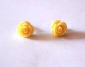 Yellow Romantic Rose Earrings