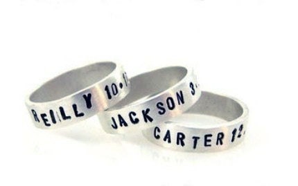 Personalized custom Hand Stamped Unisex Promise or Memory Ring sizes 5 to 15 of Sterling Silver - you choose wording