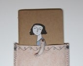 girl in gray -ruled Moleskine Cahier journal