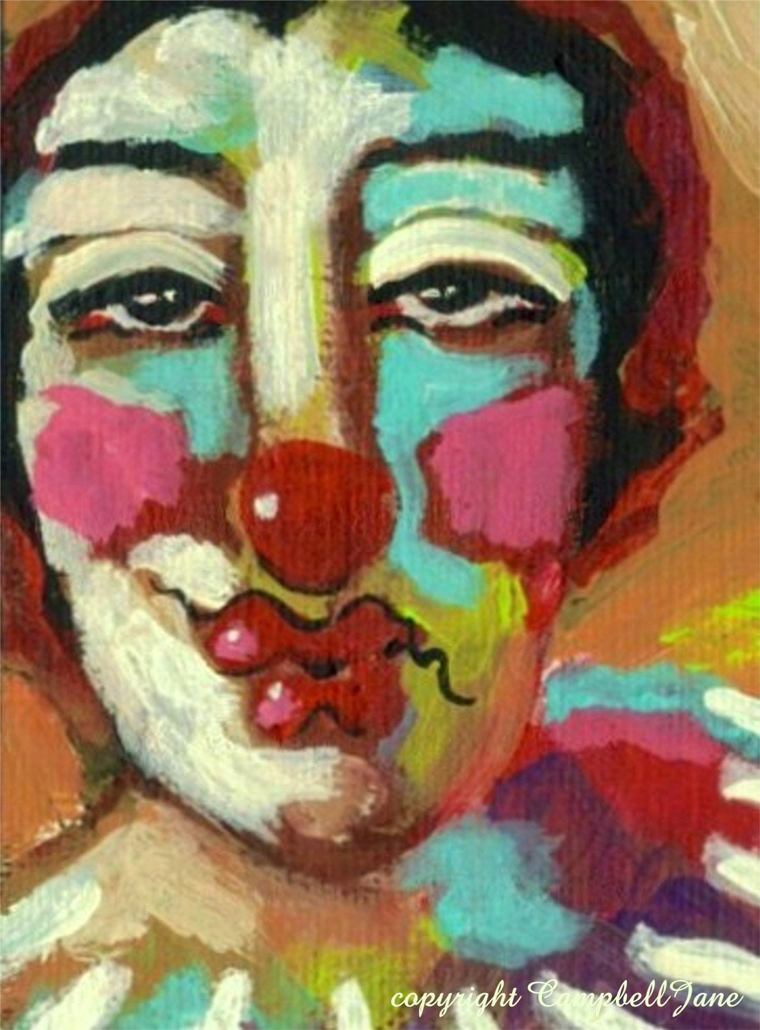 Happy Soul Carnie Clown Circus Carnival  Signed 5 x 7 Print