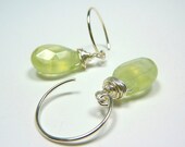 Beladone Earrings - Prehnite & Sterling Silver