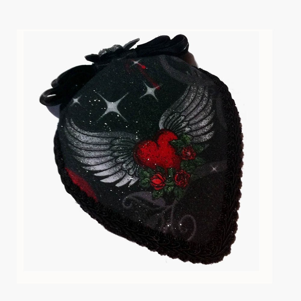 Flying Heart Teardrop Fascinator with Winged Heart Bow