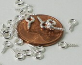 Silver Plated Small Eye Screws - Scrabble Tile Bail - 10mm - 100 Pieces