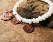 Copper and Opalite - Hand Stamped Custom Bracelet