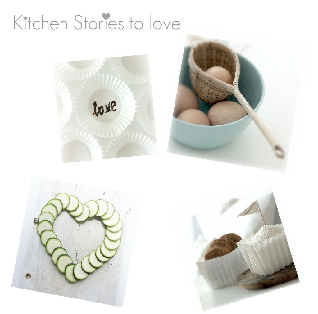 SALE 4 prints for the price of 3 - Kitchen Stories to Love Set of four fine art photography prints 5x5 or 8x8
