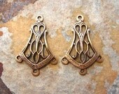 LOW SHIPPING 2 Antique Gold Zilah Connectors - Chandeliers  -  Trinity Brass