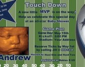 Custom Dallas Cowboys Football Baby Shower Invite