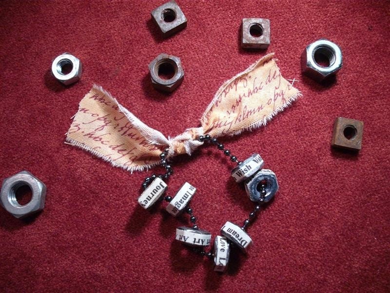 Nutty Words - Discriptive Words Displayed on Nuts and Bolts