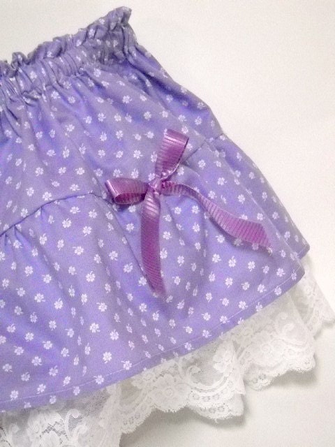 Lavender Twirl Skirt with Vintage Lace