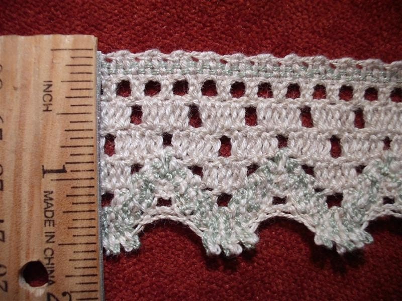 Vintage Crocheted Trim - Tan Seafoam - 10 foot Skein